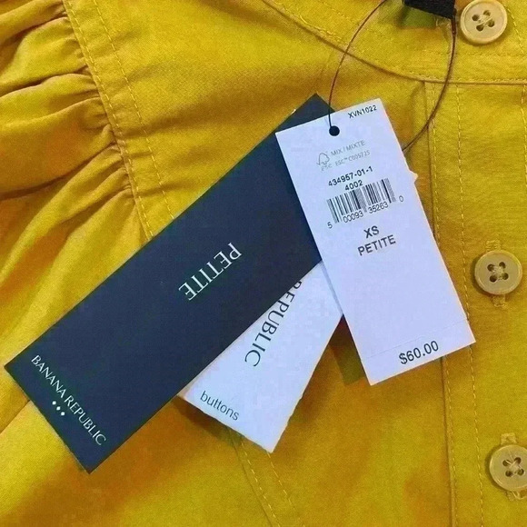 NWT CLEO FASHION POPLIN SHIRT, Mustard - Picture 15 of 15